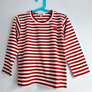 CdG Red & White Stripes Girl's Shirt - Size 6, Perfect Condition with Tags (New)